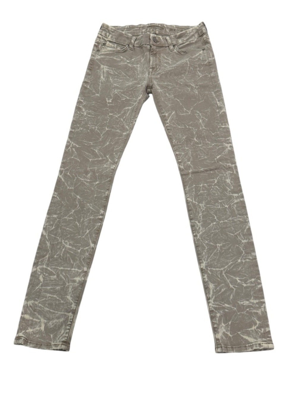 7 For All Mankind Light Gray Khaki Marble‎ Skinny Jeans